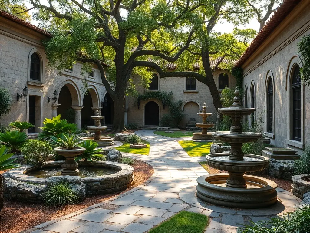 A beautifully restored historical garden, highlighting UN BRIN DE JARDIN's conservation efforts.