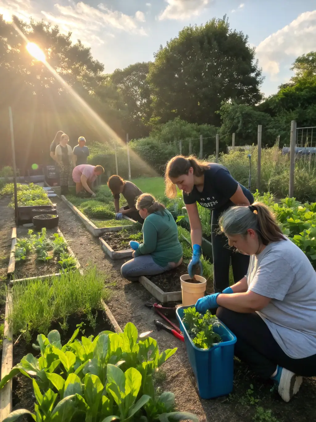 A picture of a group of people attending a workshop on organic gardening techniques, led by an expert from UN BRIN DE JARDIN, in a greenhouse setting.